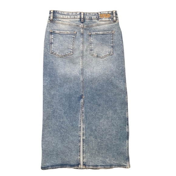 Essentiel Antwerp Blue Eyelet Denim Skirt NWT Grommet Detailing Women’s Size 8 - Picture 8 of 16